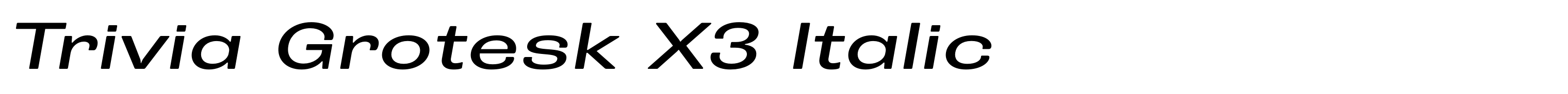 Trivia Grotesk X3 Italic